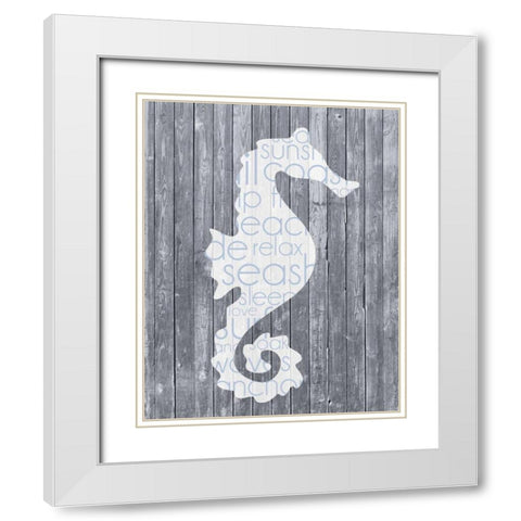Seahorse Wood Panel White Modern Wood Framed Art Print with Double Matting by Gibbons, Lauren