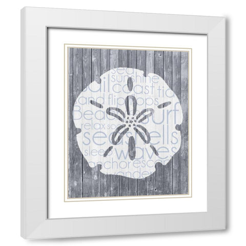 Shell Wood Panel White Modern Wood Framed Art Print with Double Matting by Gibbons, Lauren