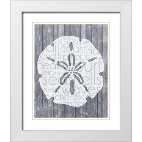 Shell Wood Panel White Modern Wood Framed Art Print with Double Matting by Gibbons, Lauren