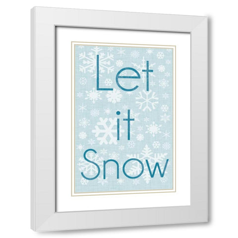 Let it Snow White Modern Wood Framed Art Print with Double Matting by Gibbons, Lauren