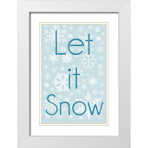 Let it Snow White Modern Wood Framed Art Print with Double Matting by Gibbons, Lauren