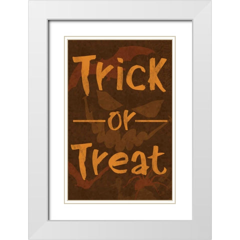 Trick or Treat White Modern Wood Framed Art Print with Double Matting by Gibbons, Lauren