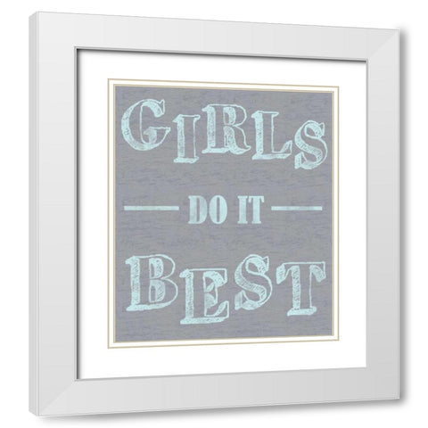 Girls Best White Modern Wood Framed Art Print with Double Matting by Gibbons, Lauren