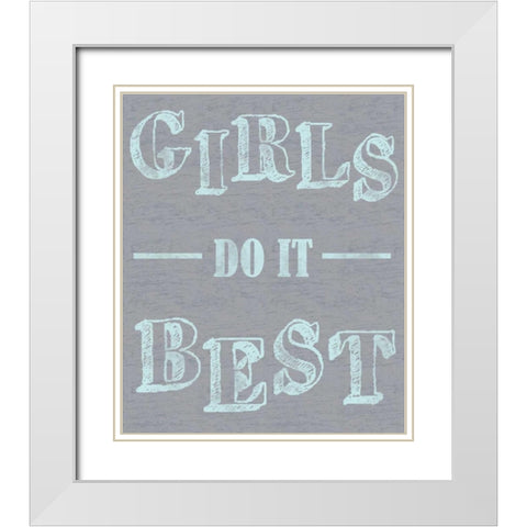 Girls Best White Modern Wood Framed Art Print with Double Matting by Gibbons, Lauren