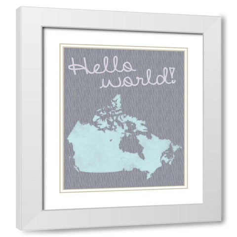 Hello World White Modern Wood Framed Art Print with Double Matting by Gibbons, Lauren