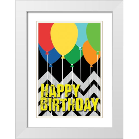 Birthday White Modern Wood Framed Art Print with Double Matting by Gibbons, Lauren