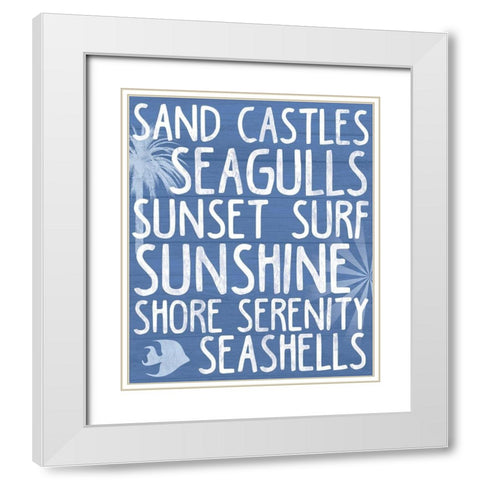 Beach Writing White Modern Wood Framed Art Print with Double Matting by Gibbons, Lauren