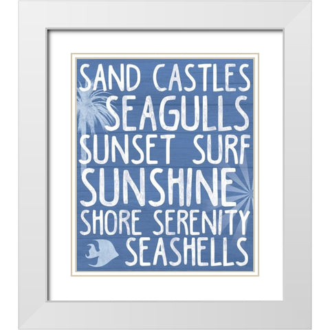 Beach Writing White Modern Wood Framed Art Print with Double Matting by Gibbons, Lauren
