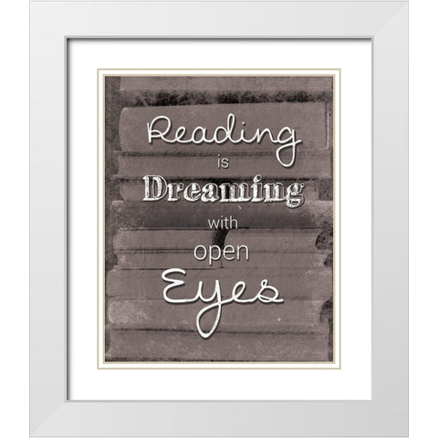 Books Dream BW White Modern Wood Framed Art Print with Double Matting by Gibbons, Lauren