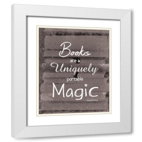 Books Magic BW White Modern Wood Framed Art Print with Double Matting by Gibbons, Lauren