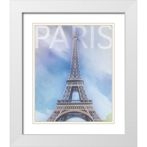 Paris 1b White Modern Wood Framed Art Print with Double Matting by Gibbons, Lauren