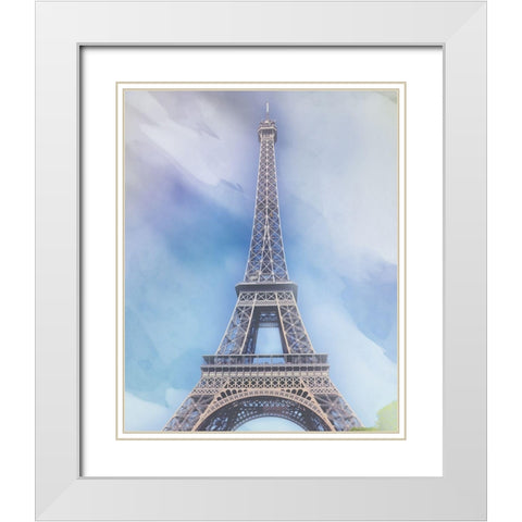 Paris 1 White Modern Wood Framed Art Print with Double Matting by Gibbons, Lauren