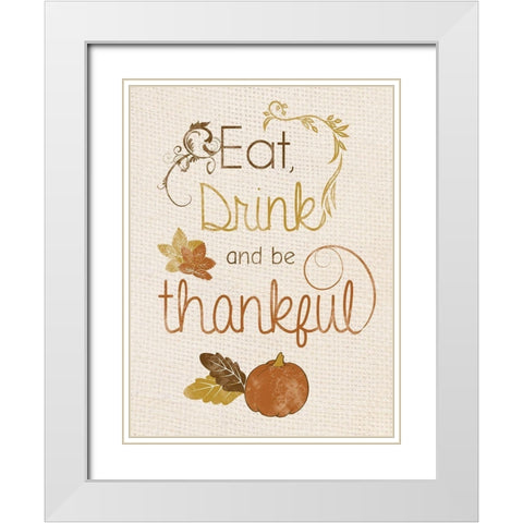 Eat Drink White Modern Wood Framed Art Print with Double Matting by Gibbons, Lauren