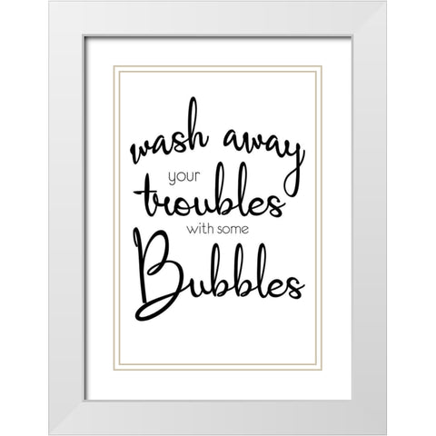 Wash Away White Modern Wood Framed Art Print with Double Matting by Gibbons, Lauren