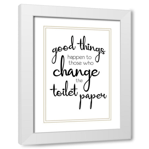 Good Things White Modern Wood Framed Art Print with Double Matting by Gibbons, Lauren