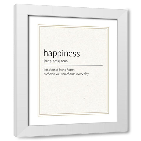 Happiness White Modern Wood Framed Art Print with Double Matting by Gibbons, Lauren