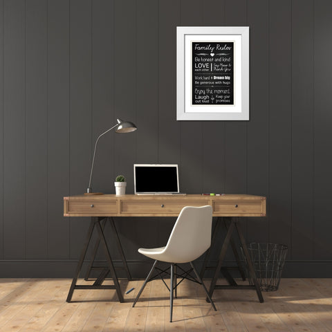 Family Rules White Modern Wood Framed Art Print with Double Matting by Gibbons, Lauren