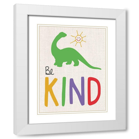 Be Kind White Modern Wood Framed Art Print with Double Matting by Gibbons, Lauren