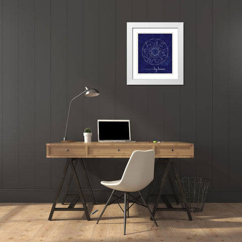 Stars Big Dreams White Modern Wood Framed Art Print with Double Matting by Gibbons, Lauren