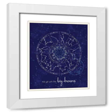 Stars Big Dreams White Modern Wood Framed Art Print with Double Matting by Gibbons, Lauren