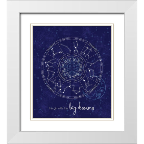 Stars Big Dreams White Modern Wood Framed Art Print with Double Matting by Gibbons, Lauren