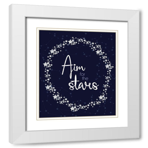 Stars 2 White Modern Wood Framed Art Print with Double Matting by Gibbons, Lauren