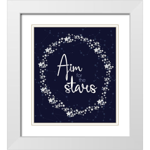 Stars 2 White Modern Wood Framed Art Print with Double Matting by Gibbons, Lauren