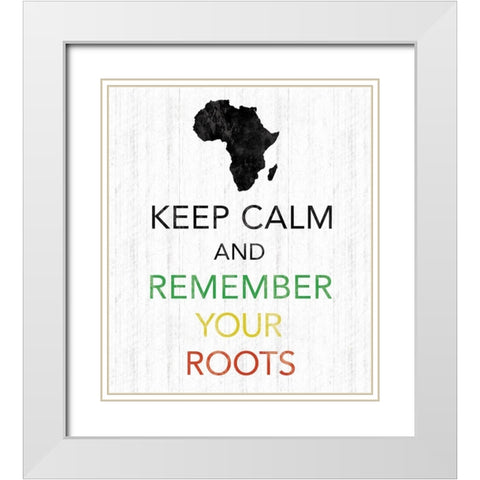 Keep Calm White Modern Wood Framed Art Print with Double Matting by Gibbons, Lauren