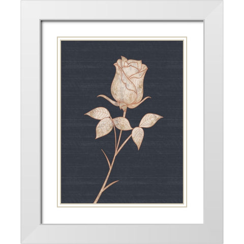 Flower 1 White Modern Wood Framed Art Print with Double Matting by Gibbons, Lauren