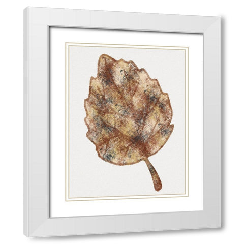 Watercolor Leaf 1 White Modern Wood Framed Art Print with Double Matting by Gibbons, Lauren