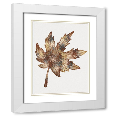 Watercolor Leaf 4 White Modern Wood Framed Art Print with Double Matting by Gibbons, Lauren