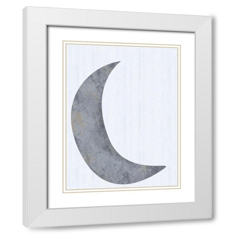 Single Moon White Modern Wood Framed Art Print with Double Matting by Gibbons, Lauren