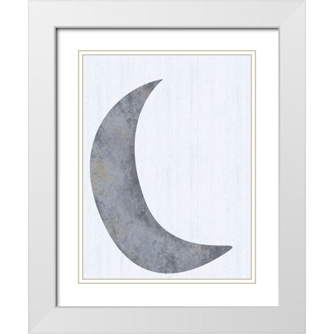 Single Moon White Modern Wood Framed Art Print with Double Matting by Gibbons, Lauren