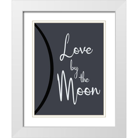 Moon Love White Modern Wood Framed Art Print with Double Matting by Gibbons, Lauren
