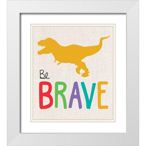 Be Brave Trex 1 White Modern Wood Framed Art Print with Double Matting by Gibbons, Lauren