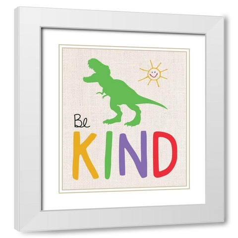 Be Kind Trex 2 White Modern Wood Framed Art Print with Double Matting by Gibbons, Lauren