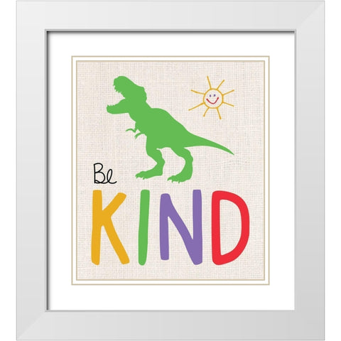 Be Kind Trex 2 White Modern Wood Framed Art Print with Double Matting by Gibbons, Lauren