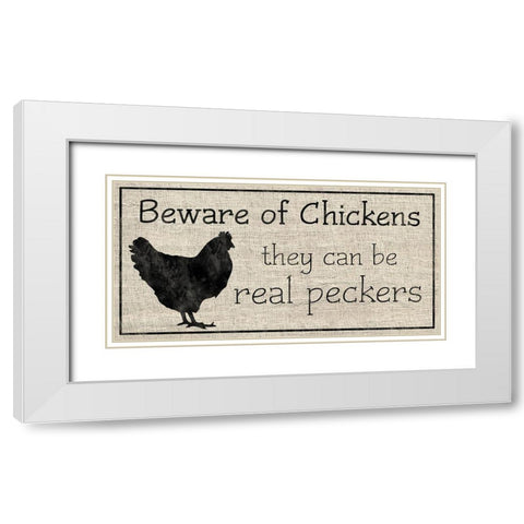 Peckers White Modern Wood Framed Art Print with Double Matting by Gibbons, Lauren
