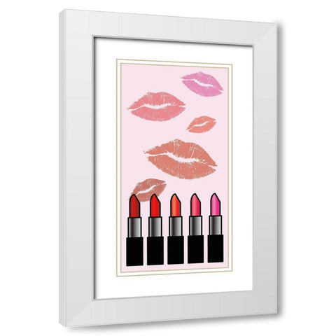 Lipstick White Modern Wood Framed Art Print with Double Matting by Gibbons, Lauren