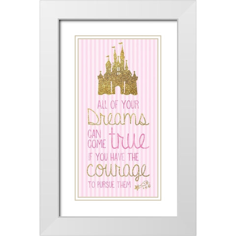 Princess Pink Dreams 1 White Modern Wood Framed Art Print with Double Matting by Gibbons, Lauren