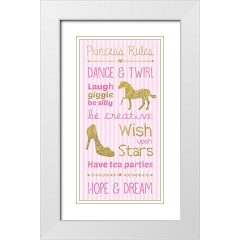 Princess Pink Dreams 2 White Modern Wood Framed Art Print with Double Matting by Gibbons, Lauren