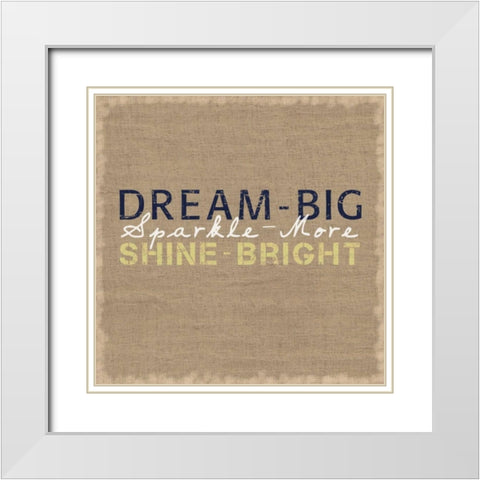 Sparkle More White Modern Wood Framed Art Print with Double Matting by Gibbons, Lauren