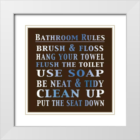 Bath Rules 2 C White Modern Wood Framed Art Print with Double Matting by Gibbons, Lauren