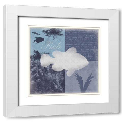 Beach Fish White Modern Wood Framed Art Print with Double Matting by Gibbons, Lauren