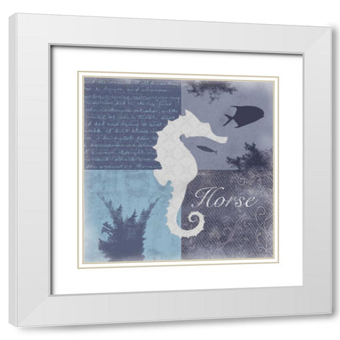 Beach Horse White Modern Wood Framed Art Print with Double Matting by Gibbons, Lauren