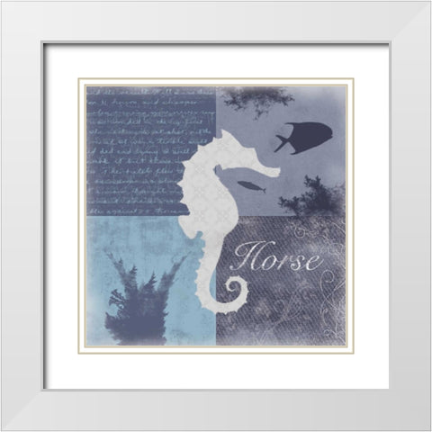 Beach Horse White Modern Wood Framed Art Print with Double Matting by Gibbons, Lauren