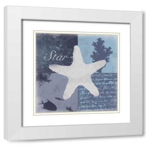 Beach Star White Modern Wood Framed Art Print with Double Matting by Gibbons, Lauren