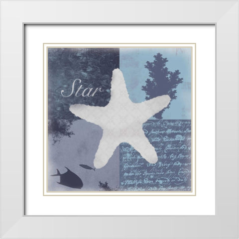 Beach Star White Modern Wood Framed Art Print with Double Matting by Gibbons, Lauren