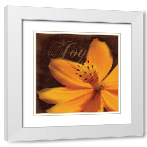 Joy Flower White Modern Wood Framed Art Print with Double Matting by Gibbons, Lauren