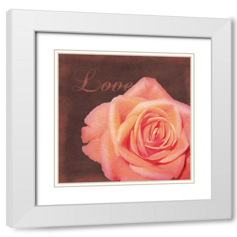 Love Rose White Modern Wood Framed Art Print with Double Matting by Gibbons, Lauren